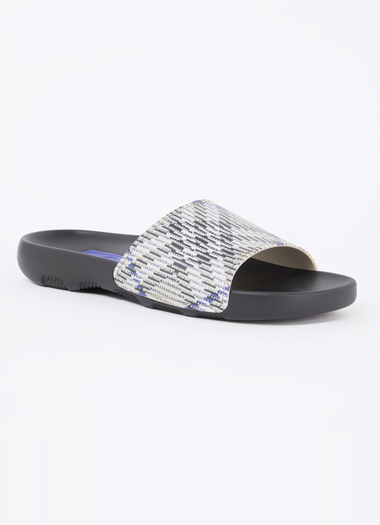 Burberry - Dive slippers met ruitdessin - Beige