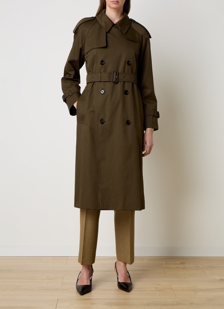 Burberry - Double-breasted trenchcoat met ceintuur - Bronsgroen