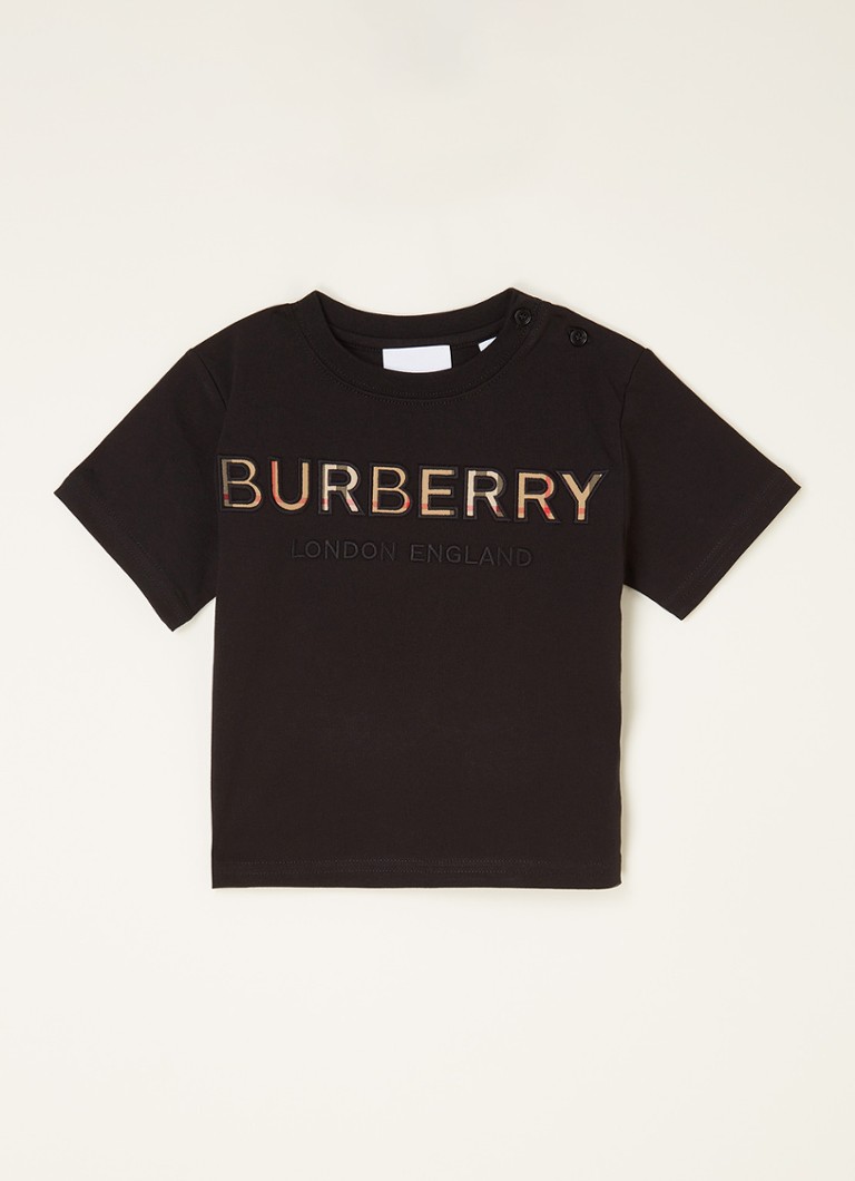 BURBERRY - Eugene T-shirt met logoborduring - Zwart