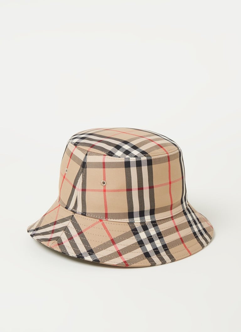 BURBERRY - Gabriel bucket hoed met ruitdessin - Beige