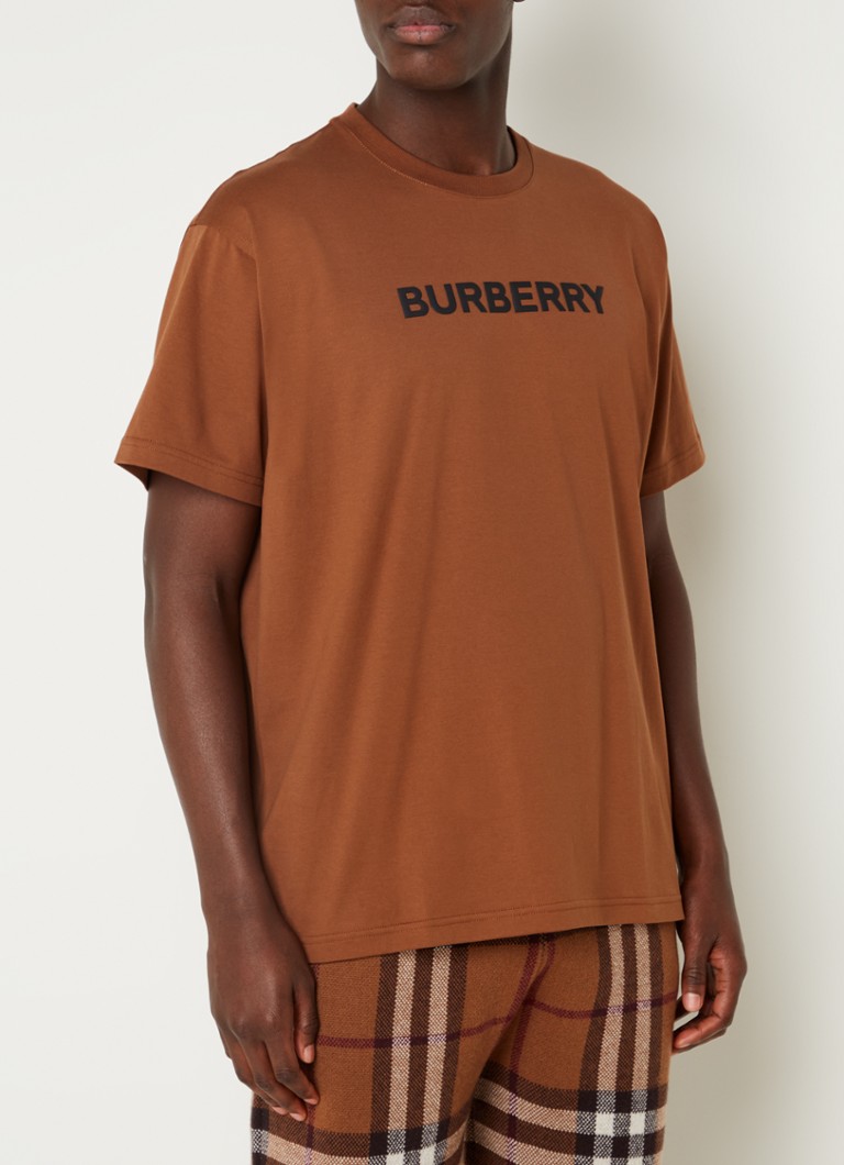 BURBERRY - Harriston T-shirt met logoprint - Bruin