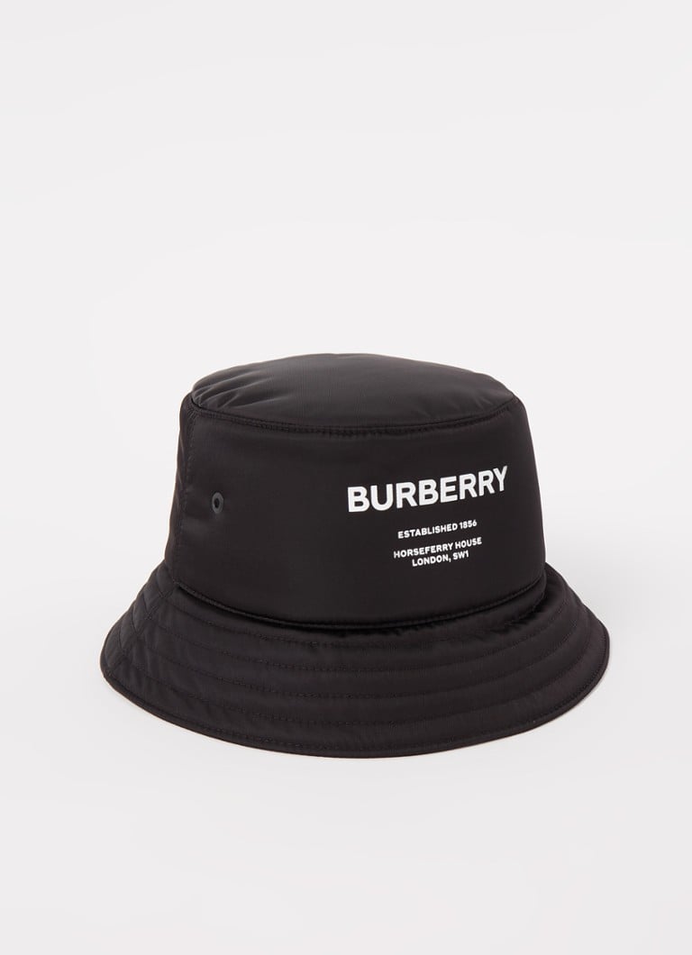 BURBERRY - Horseferry bucket hoed met logo - Zwart