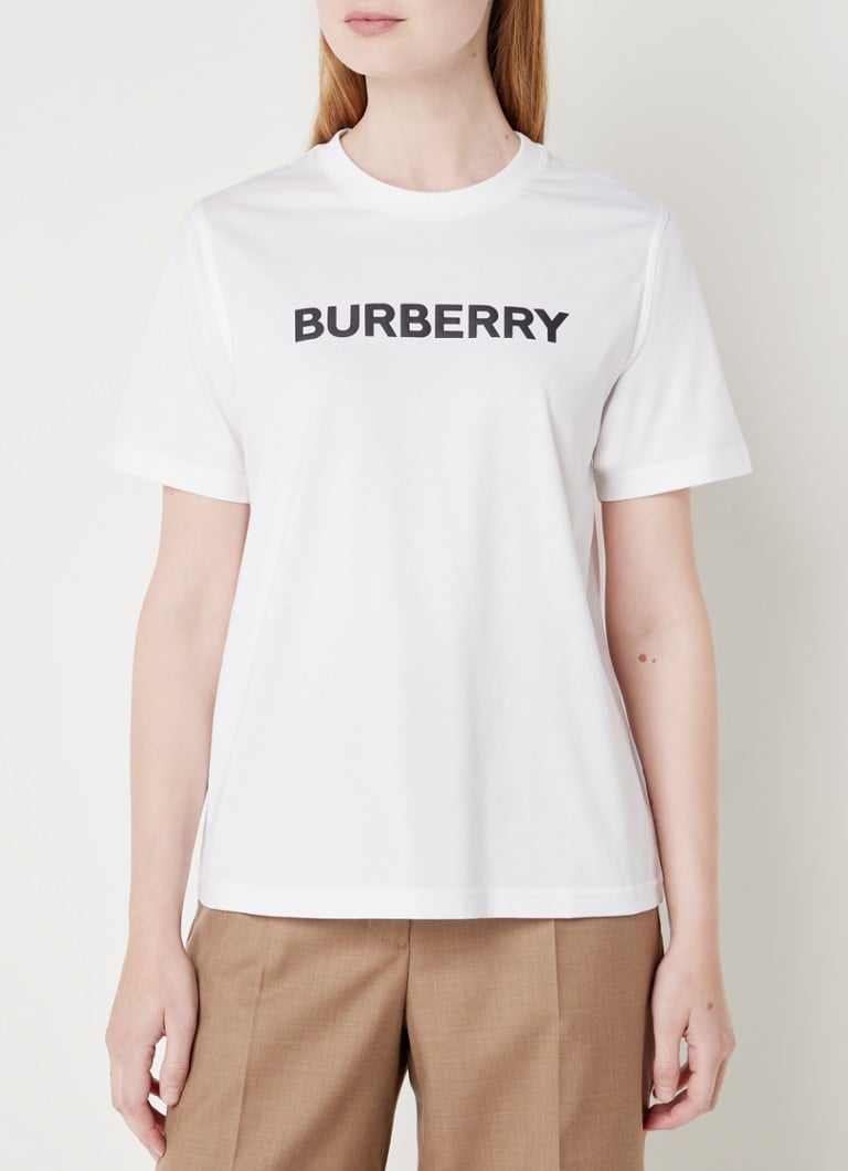 BURBERRY - Margot T-shirt van biologisch katoen met logoprint  - Wit