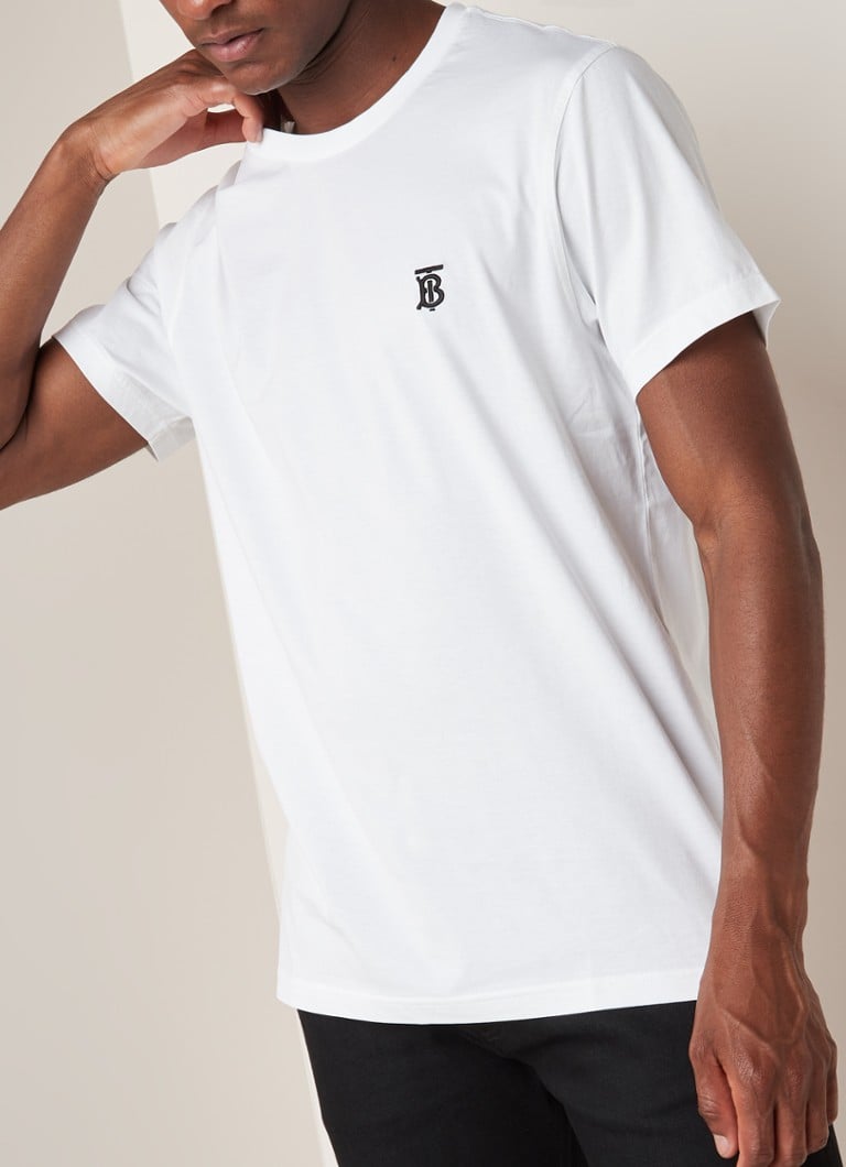 BURBERRY - Parker T-shirt met ronde hals - Wit