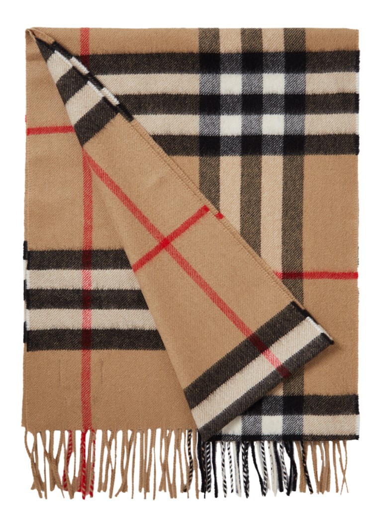 Nauwkeurigheid zout werk BURBERRY The Classic Check sjaal van kasjmier 170 x 30 cm • Camel • de  Bijenkorf