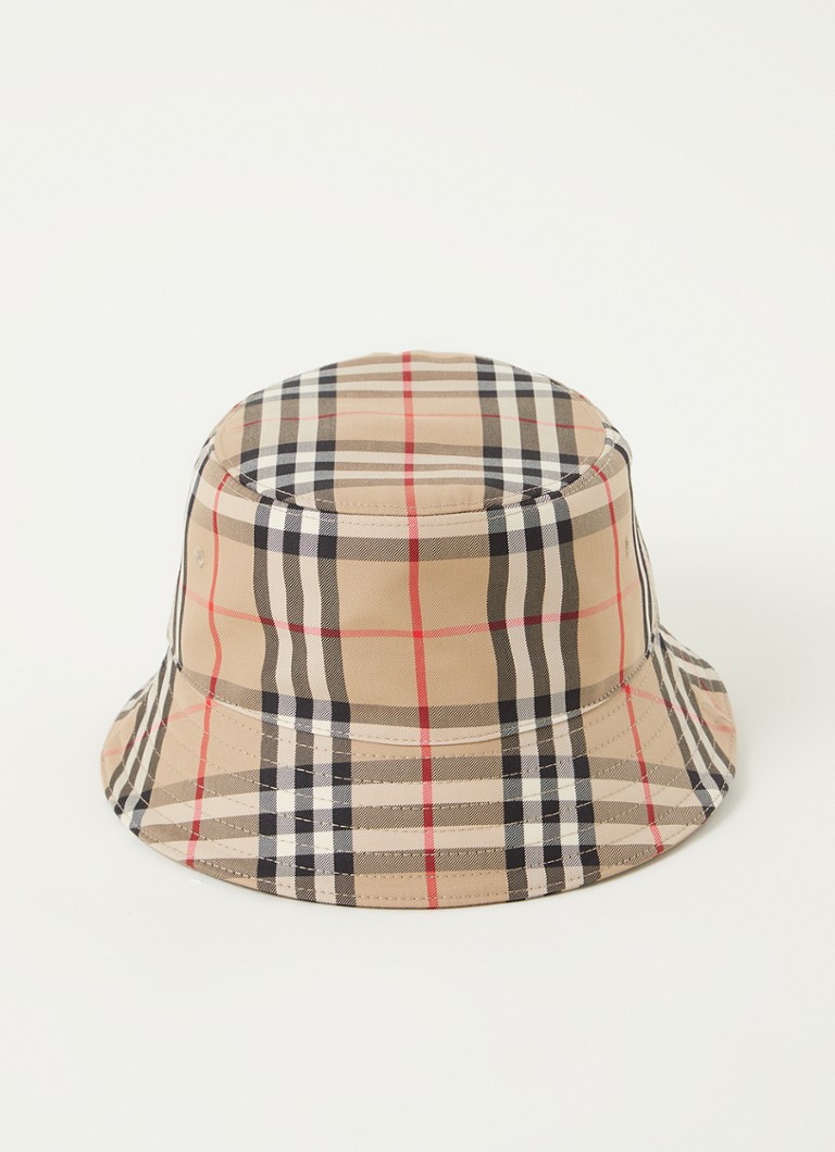 Handschrift universiteitsstudent veteraan BURBERRY Vintage Check bucket hoed met ruitdessin • Beige • de Bijenkorf