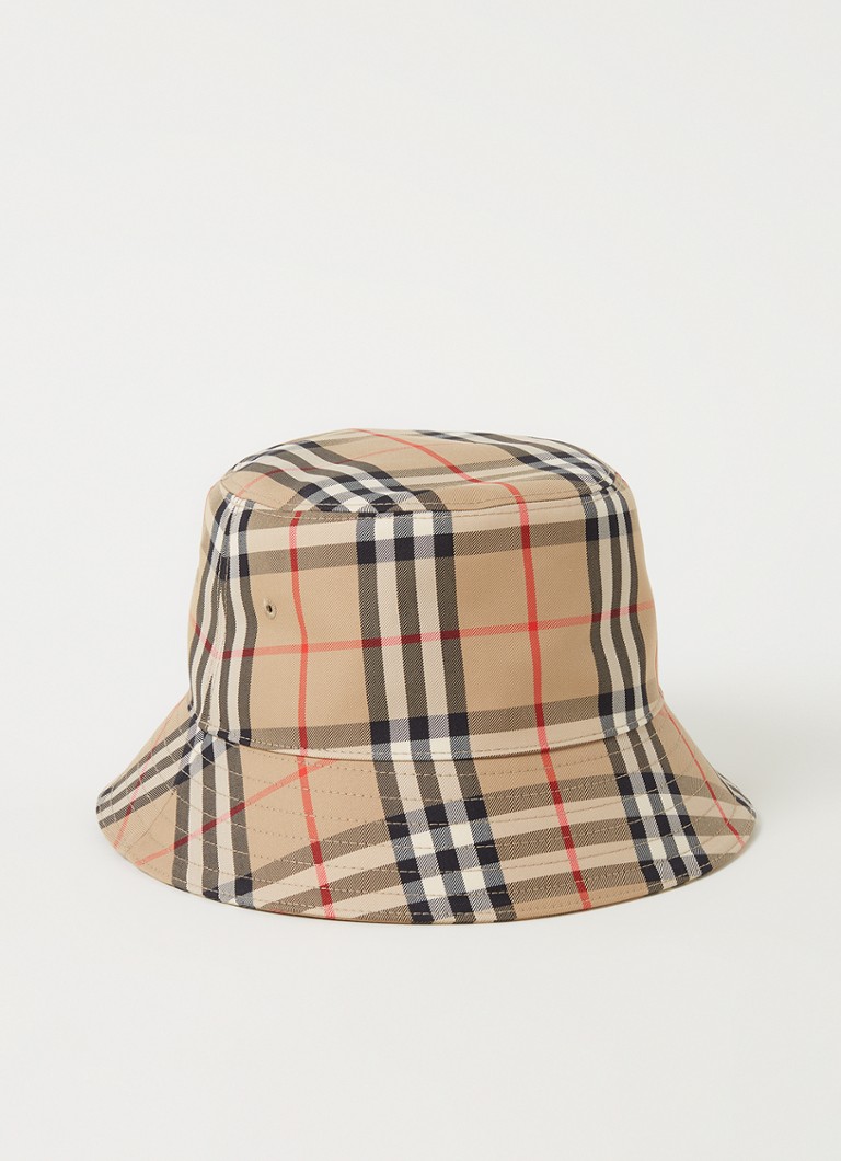 BURBERRY - Vintage Check bucket hoed met ruitdessin - Camel