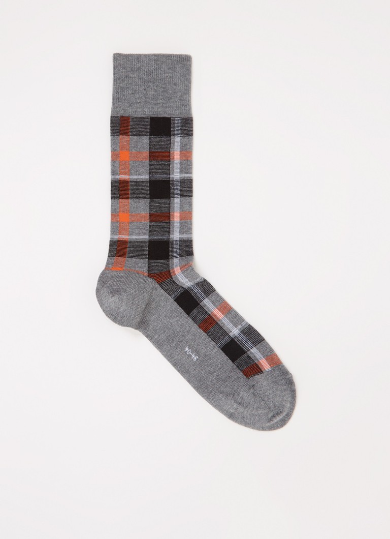 Burlington - Heritage sokken met ruitdessin - Grijsmele