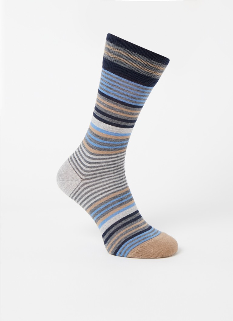 Burlington - Stripe sokken in wolblend  - Grijs
