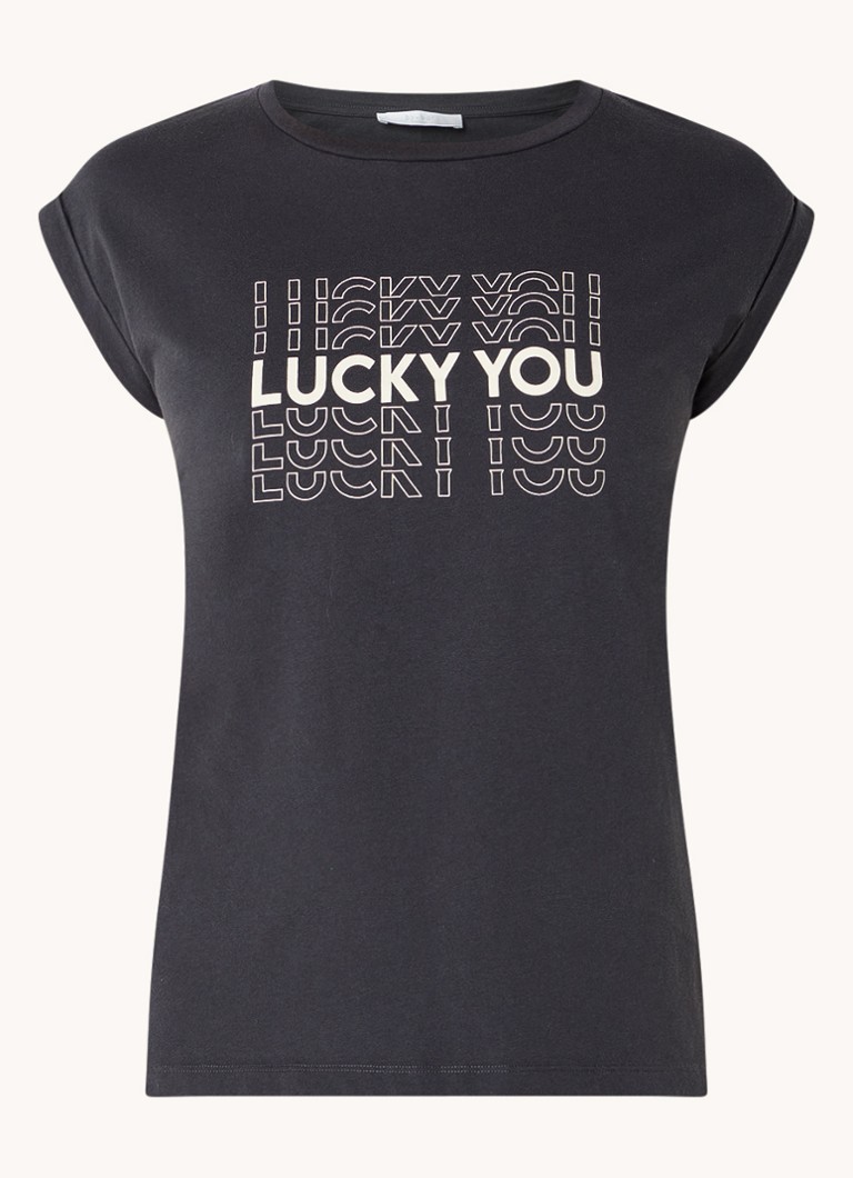 By-Bar donkerblauw t-shirt thelma lucky vintage top