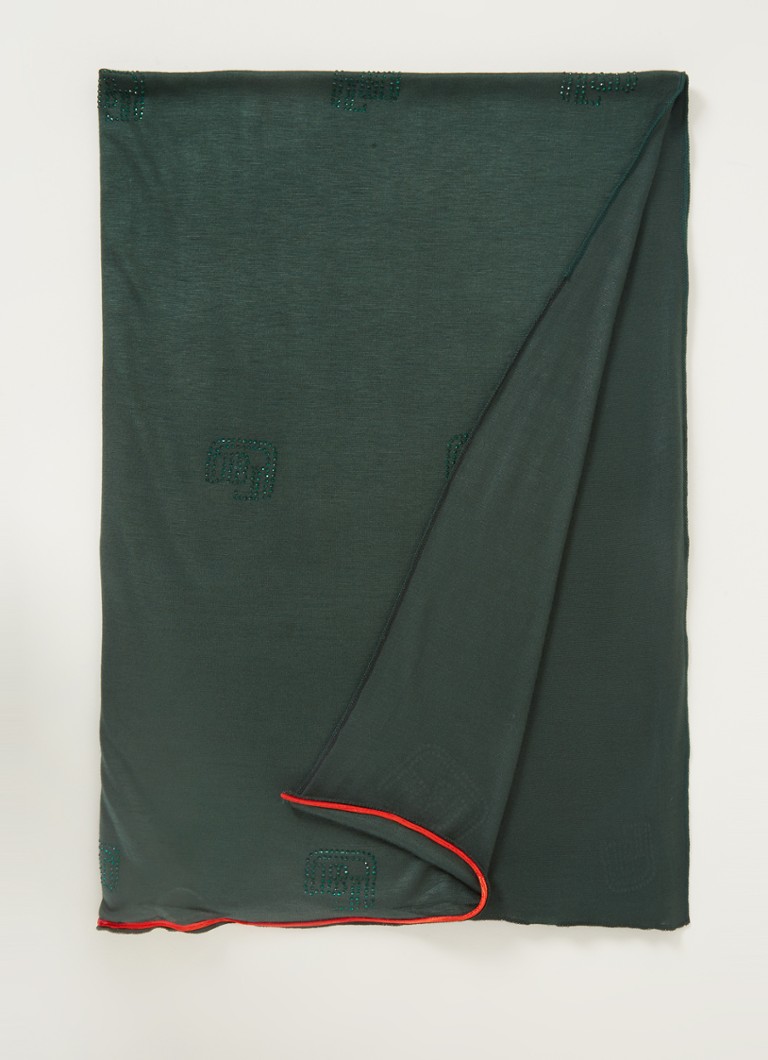 BYLIMA Logo sjaal met 190 x 70 cm • Donkergroen • de Bijenkorf
