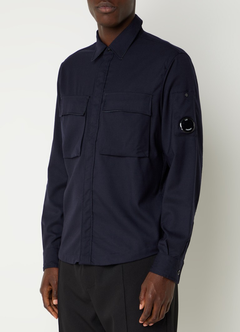 Diesel Overhemd met borstzakken en logoborduring • Khaki • de Bijenkorf