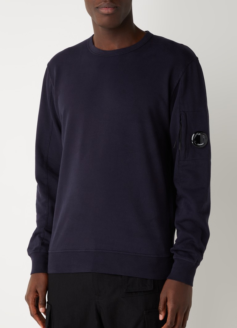 C.P. Company - Sweater met ritszak en logo - Blauw