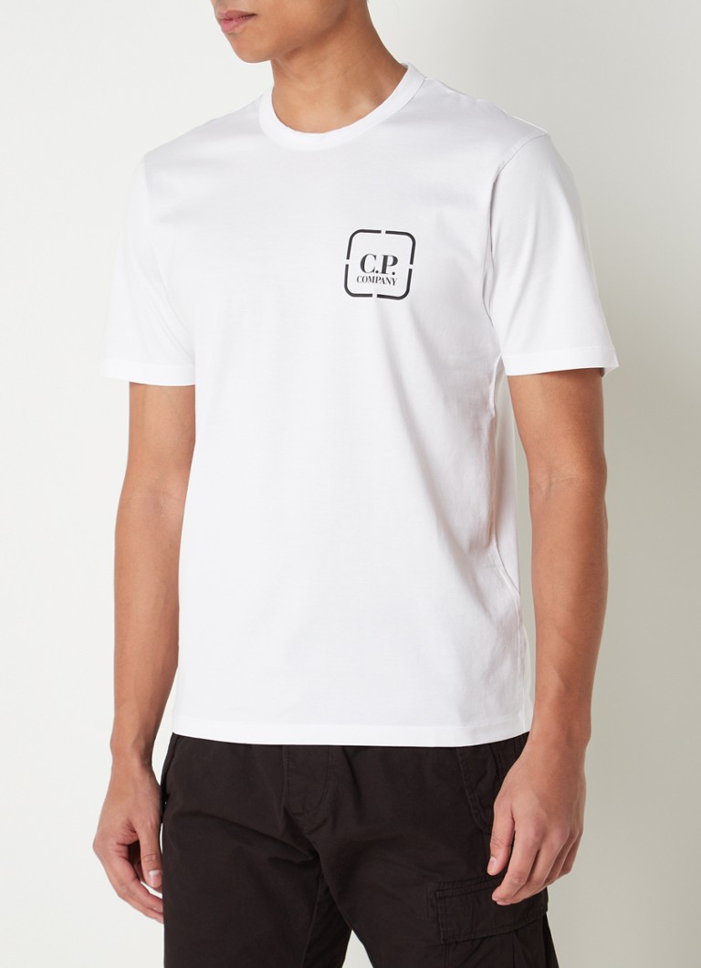 C.P. Company - T-shirt met logo- en backprint - Wit