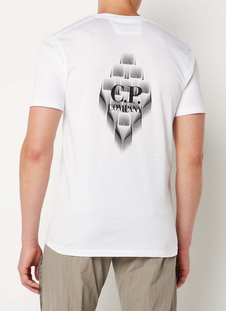 T-shirt met logo De Bijenkorf Heren Kleding Tops & Shirts Shirts Korte Mouwen Shirts en backprint 