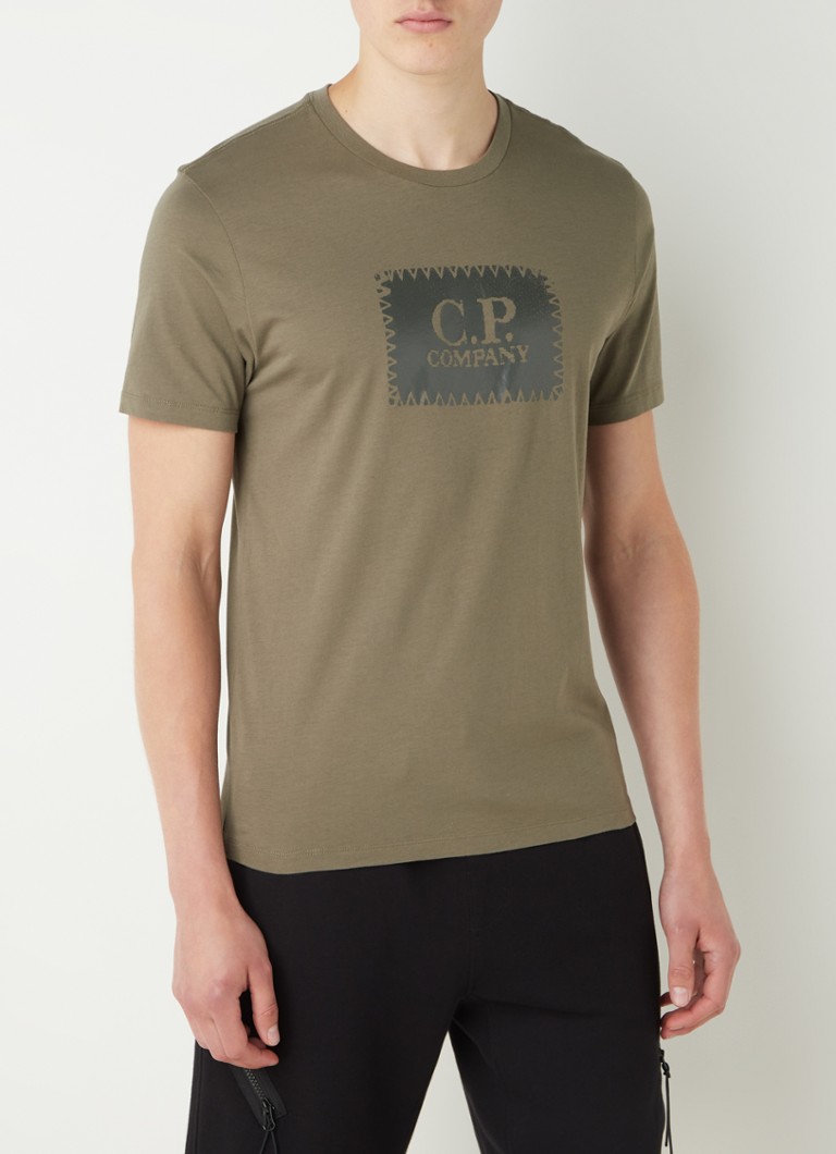 C.P. Company - T-shirt met logoprint - Mosgroen