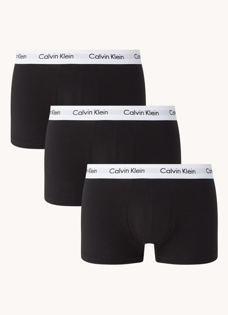 Calvin 3-pack Low rise Trunk 2664 boxershorts Zwart • de Bijenkorf