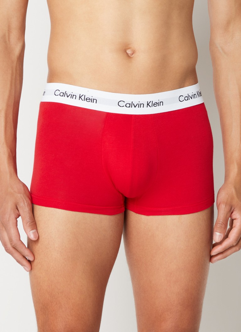 Calvin 3-pack rise Trunk 2664 boxershorts • Rood • de