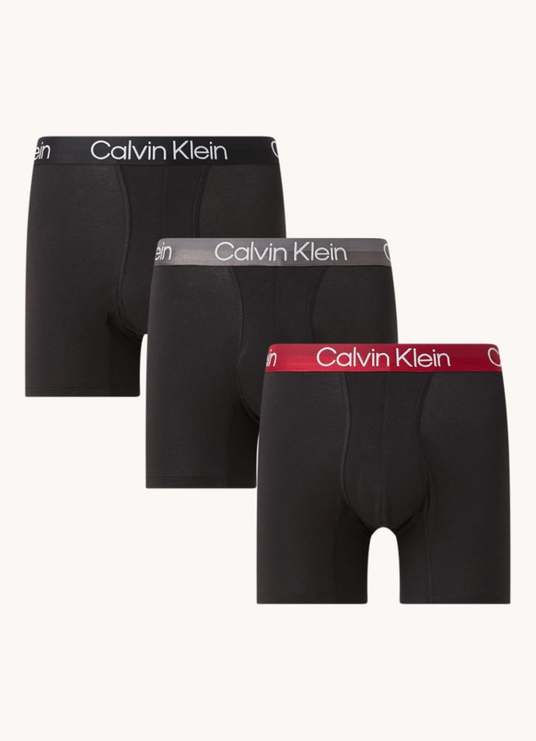 Calvin Klein - Boxershorts met logoband in 3-pack - Zwart