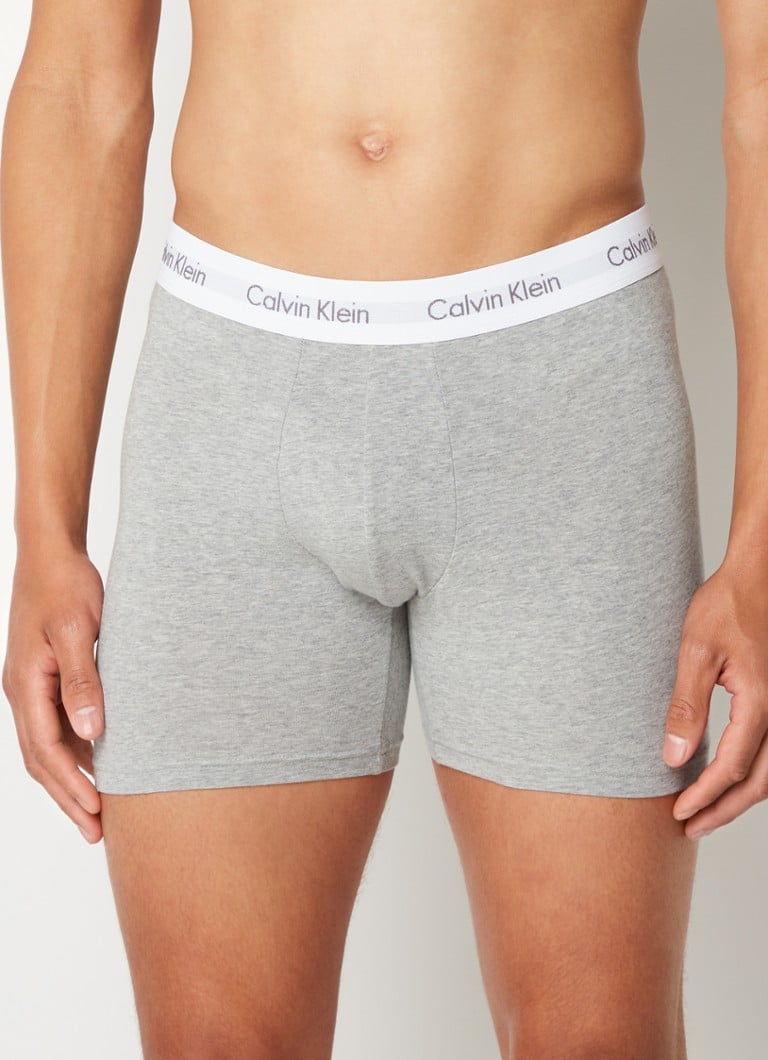 Calvin Klein - Boxershorts met logoband in 3-pack - Grijs