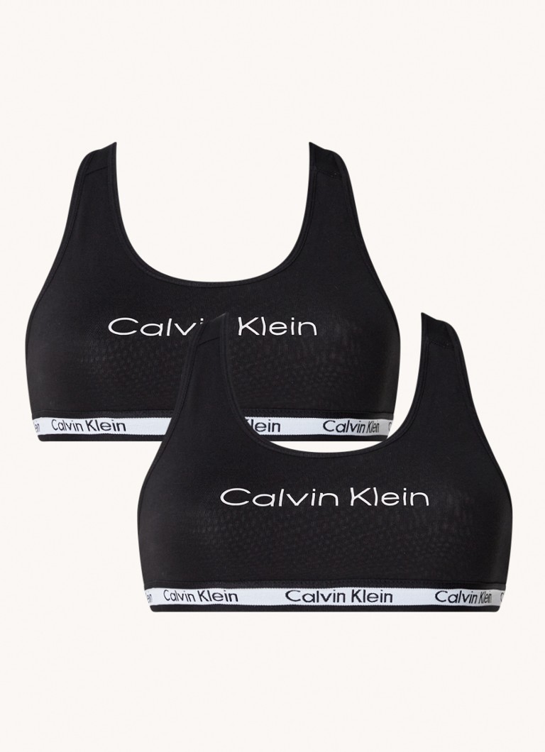 Calvin Klein - Bralette met logoband - Zwart