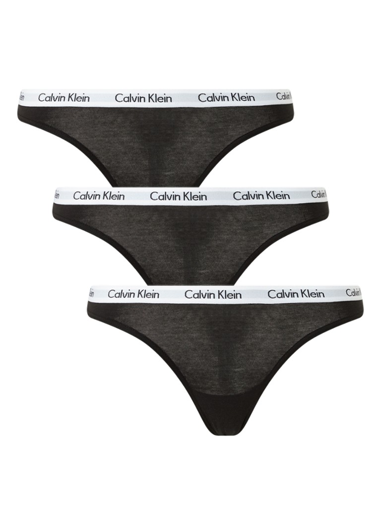 Meter verwarring Vooraf Calvin Klein Carousel string in 3-pack • Zwart • de Bijenkorf