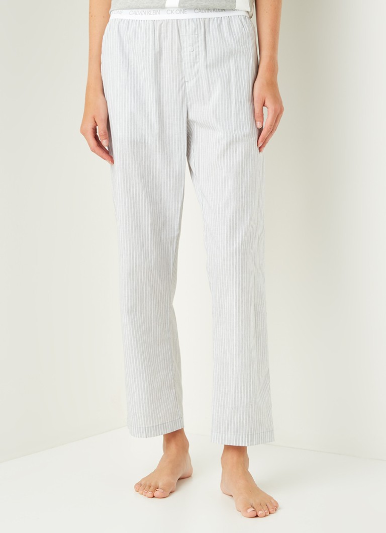vlotter Gelijkmatig rechter Calvin Klein CK One pyjamabroek van katoen met streepprint • Lichtgrijs •  de Bijenkorf