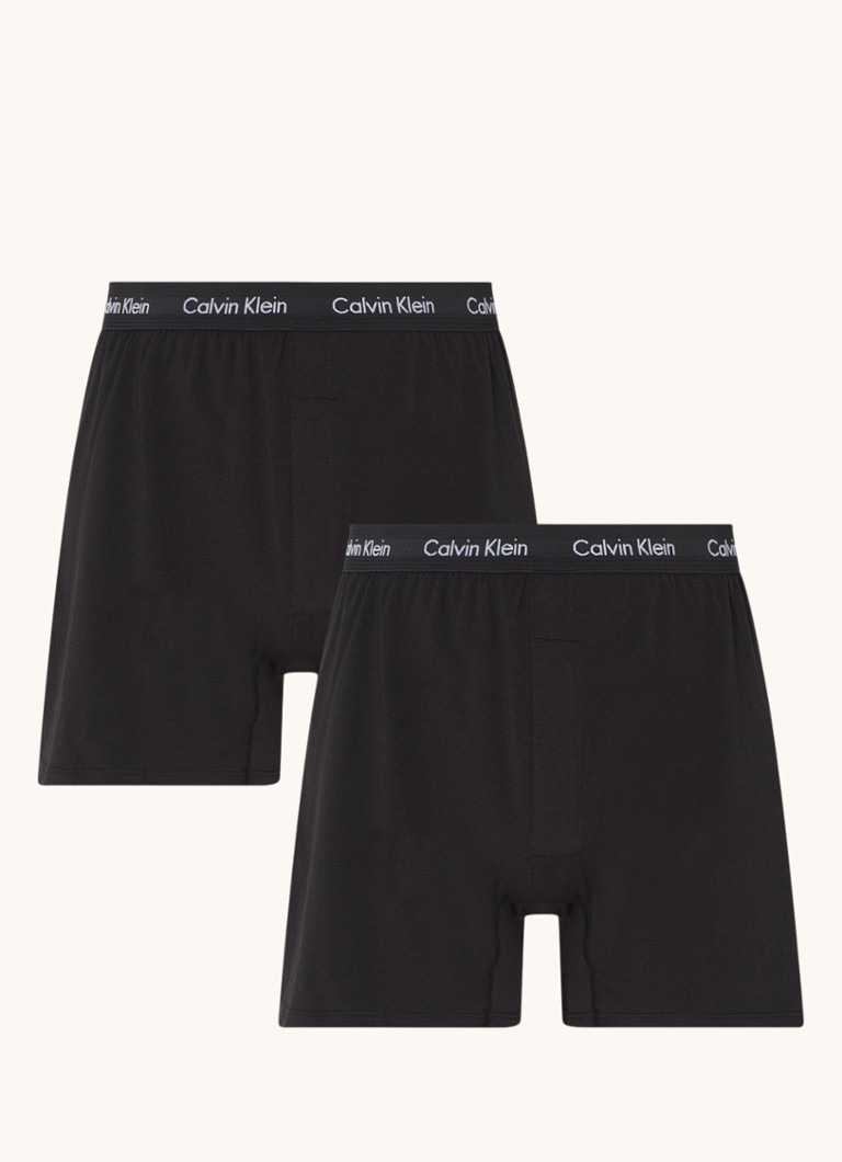 Kinderachtig regen nep Calvin Klein Cotton Stretch boxershorts met logoband in 2-pack • Zwart • de  Bijenkorf