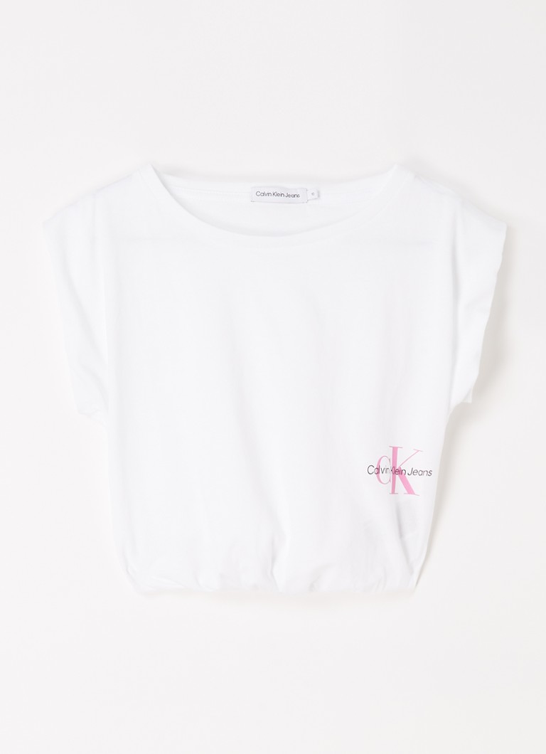Calvin Klein - Crop top met logo - Wit