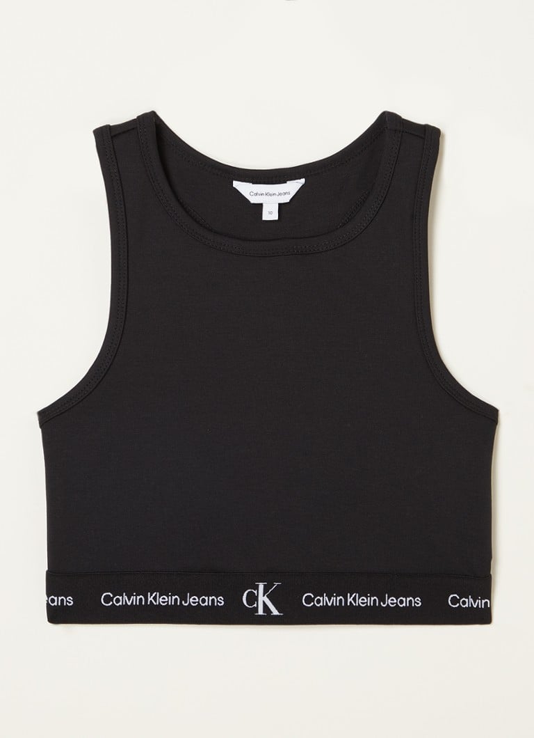 Calvin Klein - Cropped top met logoband - Zwart