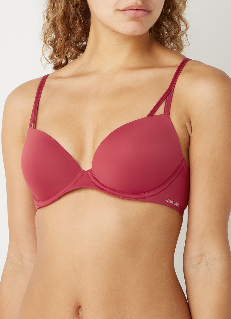 Calvin Klein Demi Voorgevormde Push Up Bh • Kersenrood • De Bijenkorf