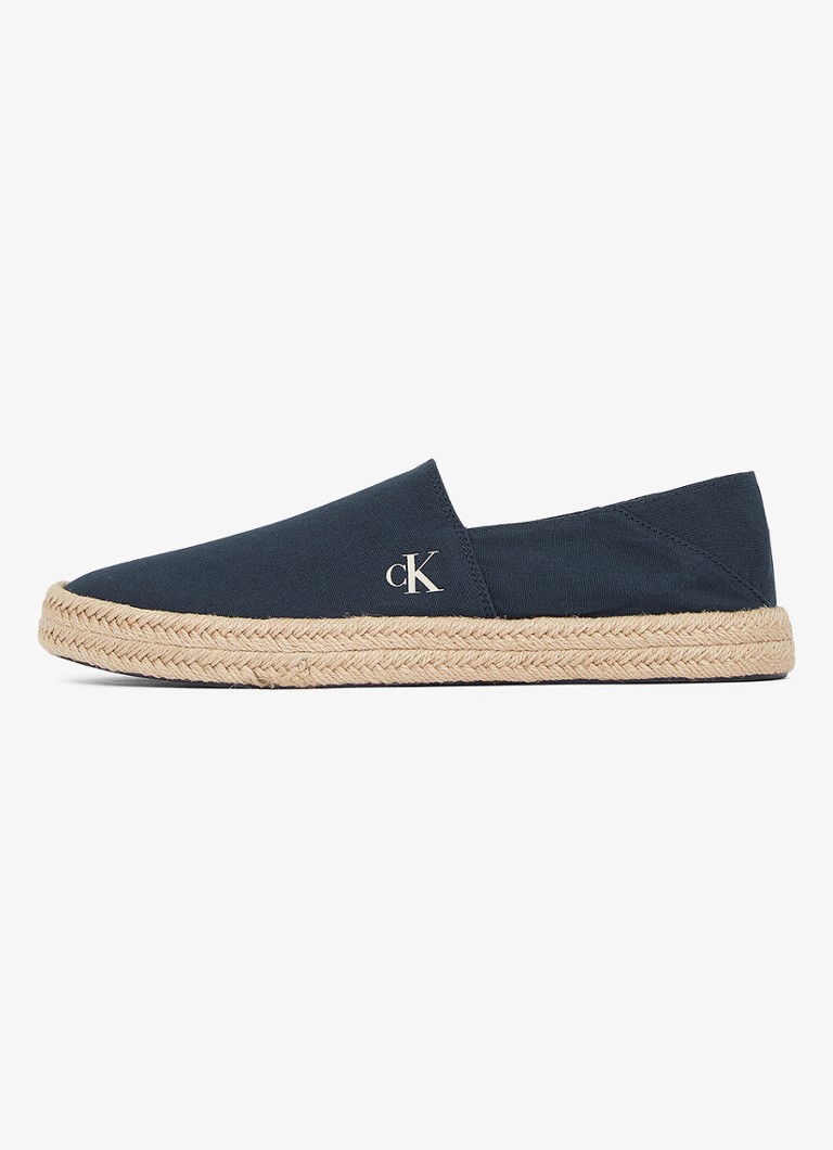 Calvin Klein - Espadrilles van canvas met logo - Donkerblauw
