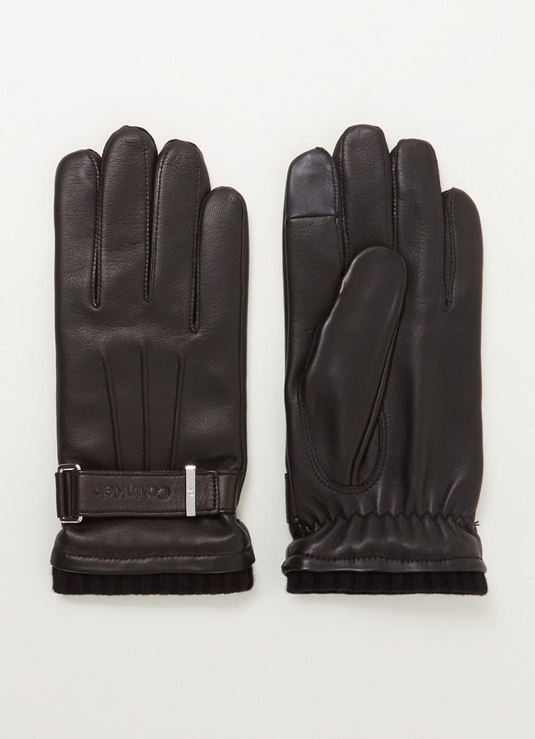 Calvin Klein - Handschoenen van leer - Zwart