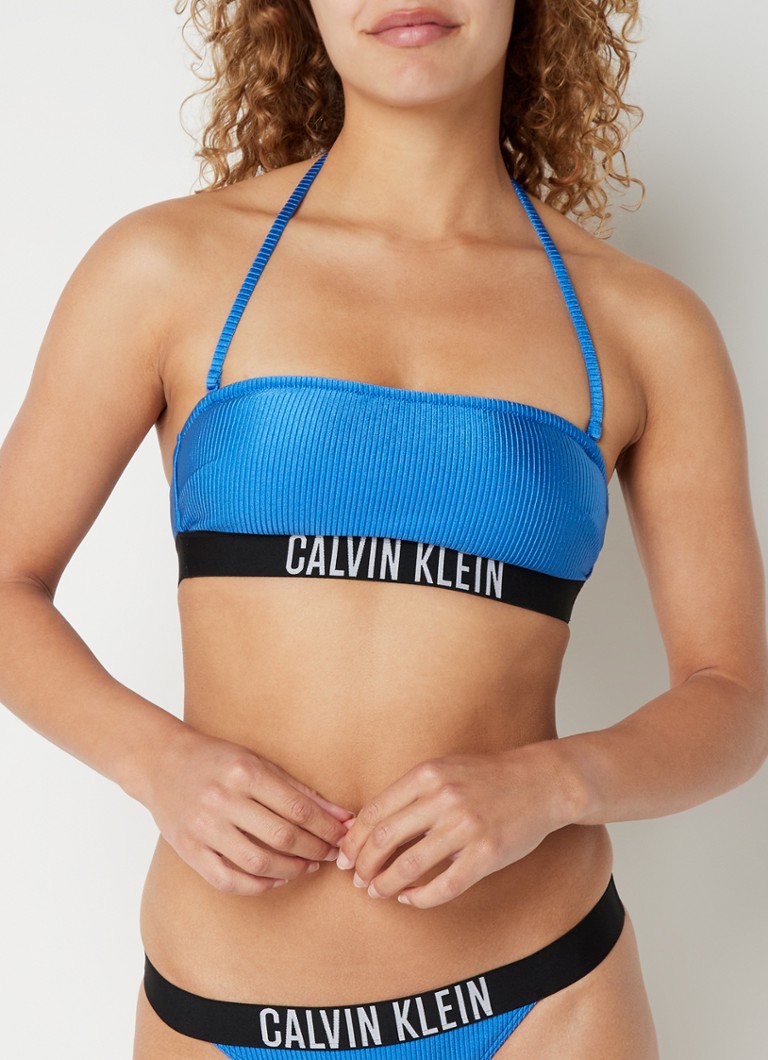 Calvin Klein - Intense Power bandeau bikinitop met uitneembare vulling - Kobaltblauw