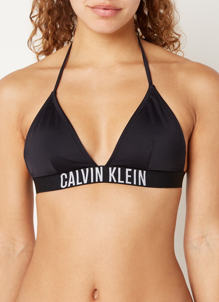 Calvin Klein Intense triangel bikinitop met uitneembare vulling • Zwart • de Bijenkorf