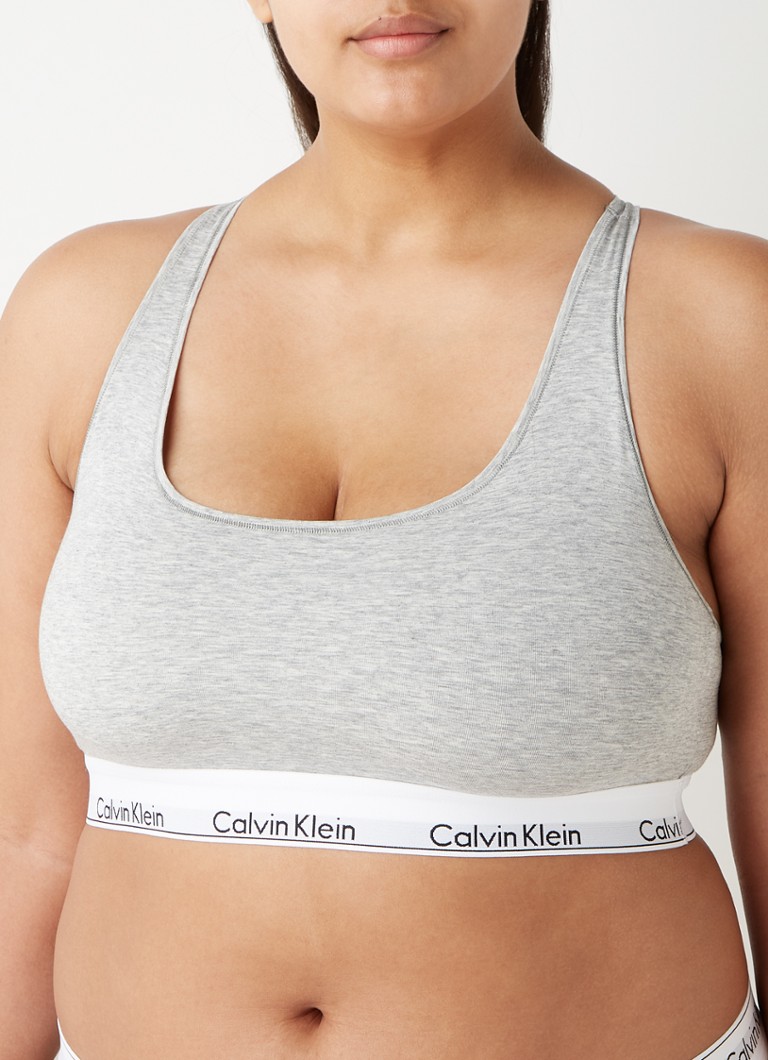 Calvin Klein - Modern Cotton bralette met logoband - Grijs