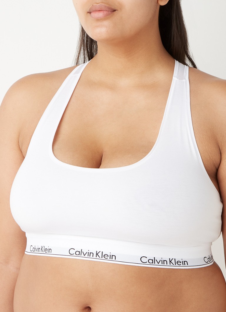 Calvin Klein - Modern Cotton bralette met logoband - Wit