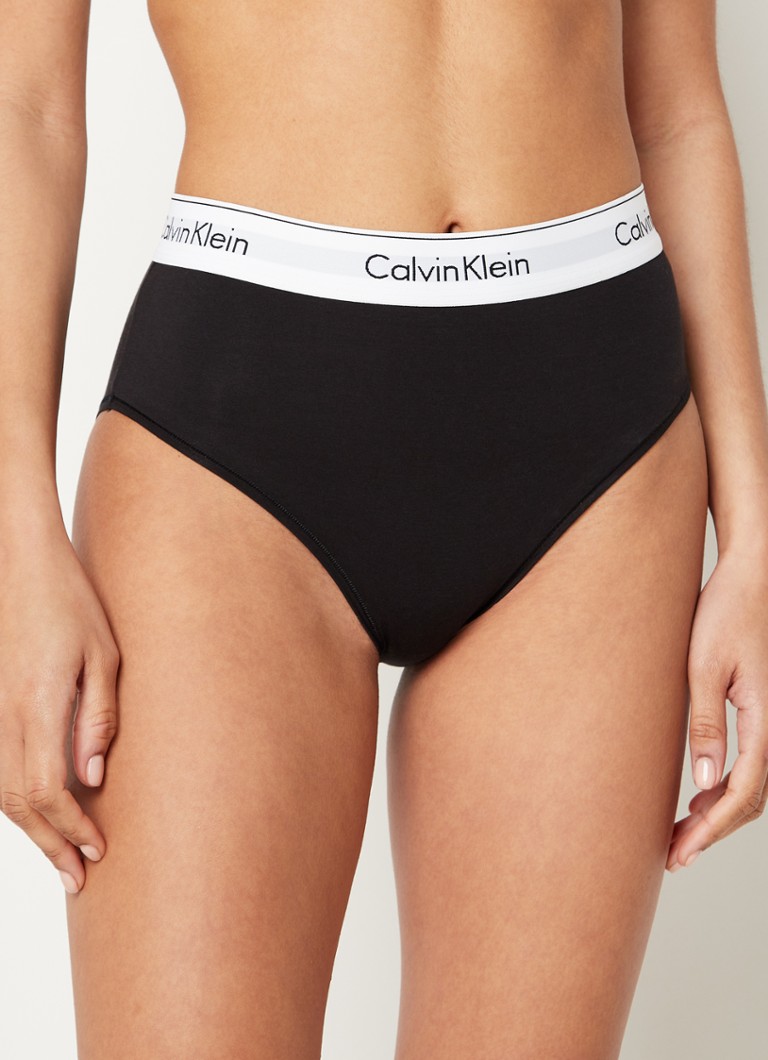 Oorzaak Tegenwerken schuintrekken Calvin Klein Modern Cotton high waisted slip met logoband • Zwart • de  Bijenkorf