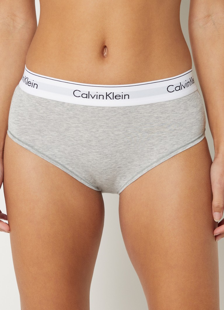 Brochure Ongedaan maken hemel Calvin Klein Modern Cotton high waisted slip met logoband • Grijsmele • de  Bijenkorf