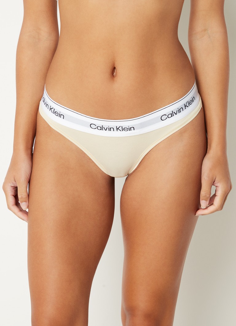Het spijt me Vervagen US dollar Calvin Klein Modern Cotton string in lyocellblend met logoband •  Vanillegeel • de Bijenkorf