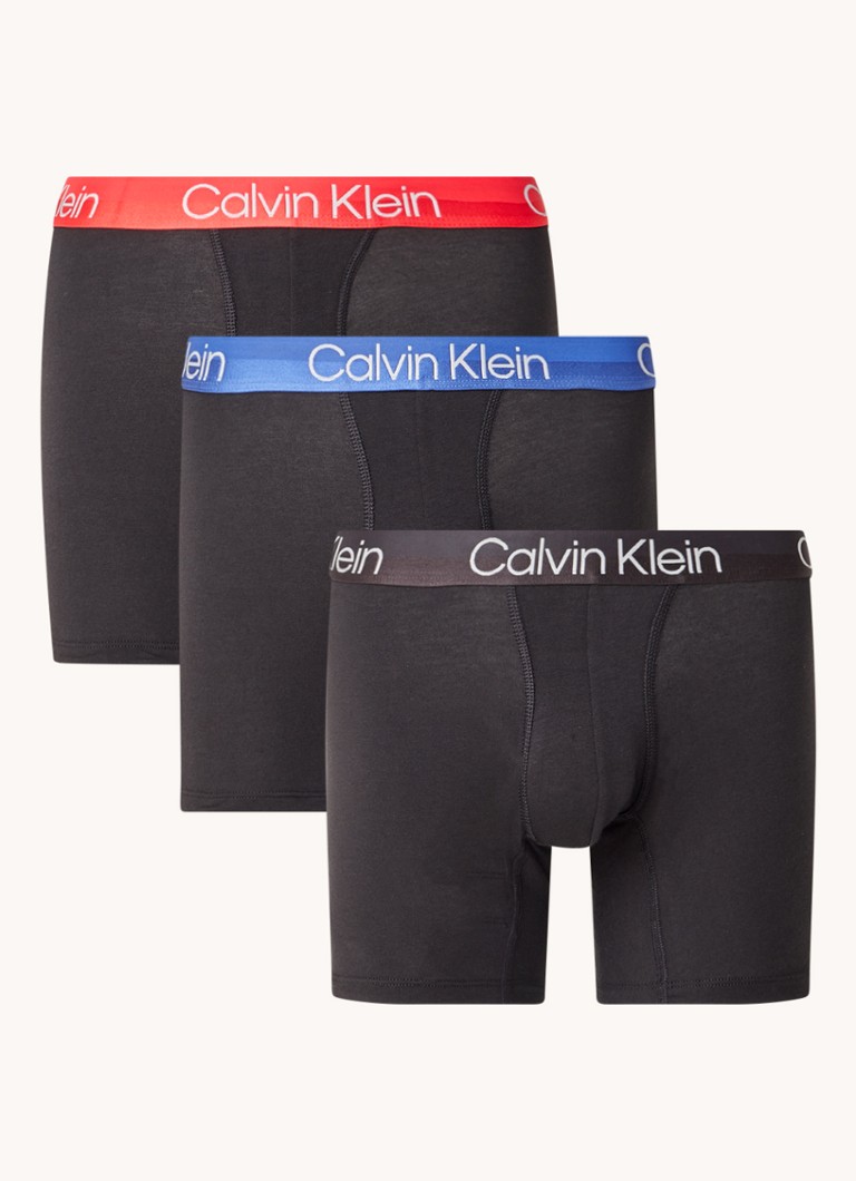 Welsprekend wazig Slang Calvin Klein Modern Structure boxershorts met logoband in 3-pack • Zwart •  de Bijenkorf
