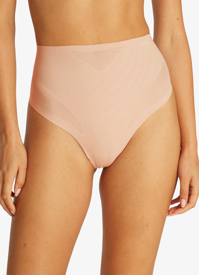 Calvin Klein - Naadloze corrigerende string - Beige