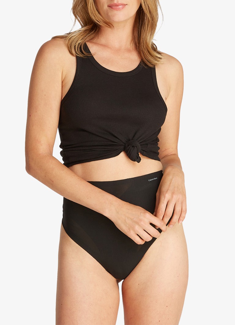 Calvin Klein - Naadloze corrigerende string - Zwart