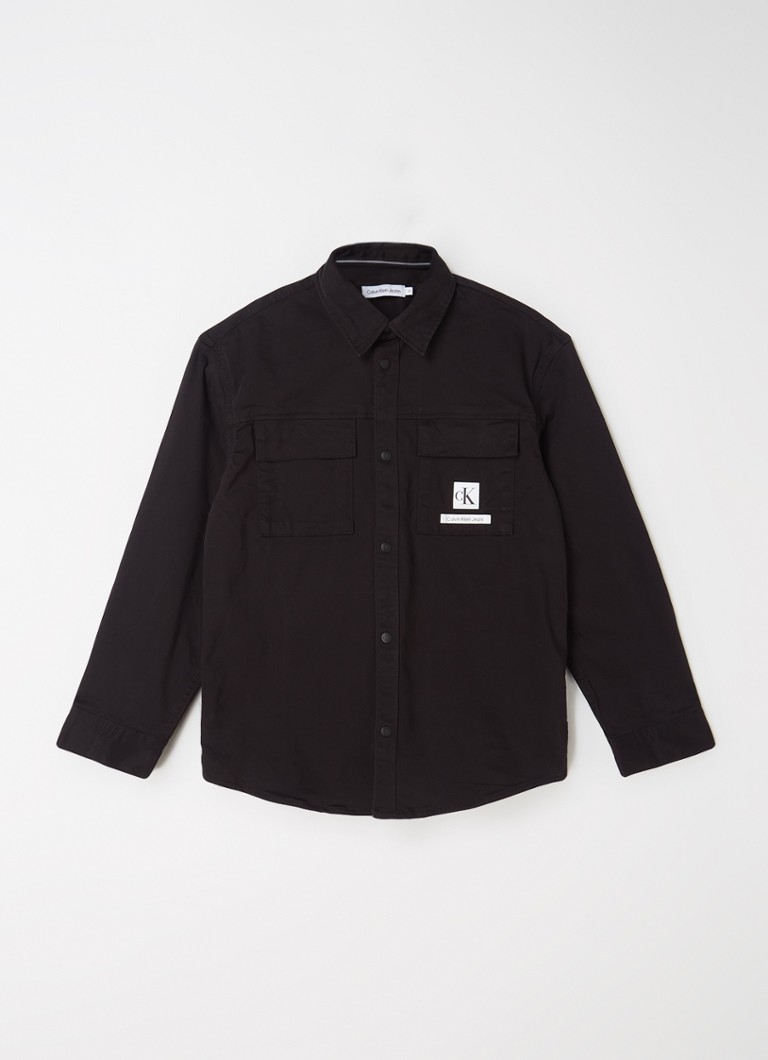 Calvin Klein - Overhemd van denim met logo - Zwart
