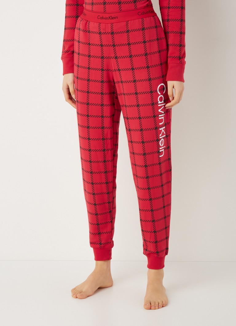 Benadrukken bibliothecaris Productie Calvin Klein Pyjamabroek met ruitdessin en steekzakken • Rood • de Bijenkorf