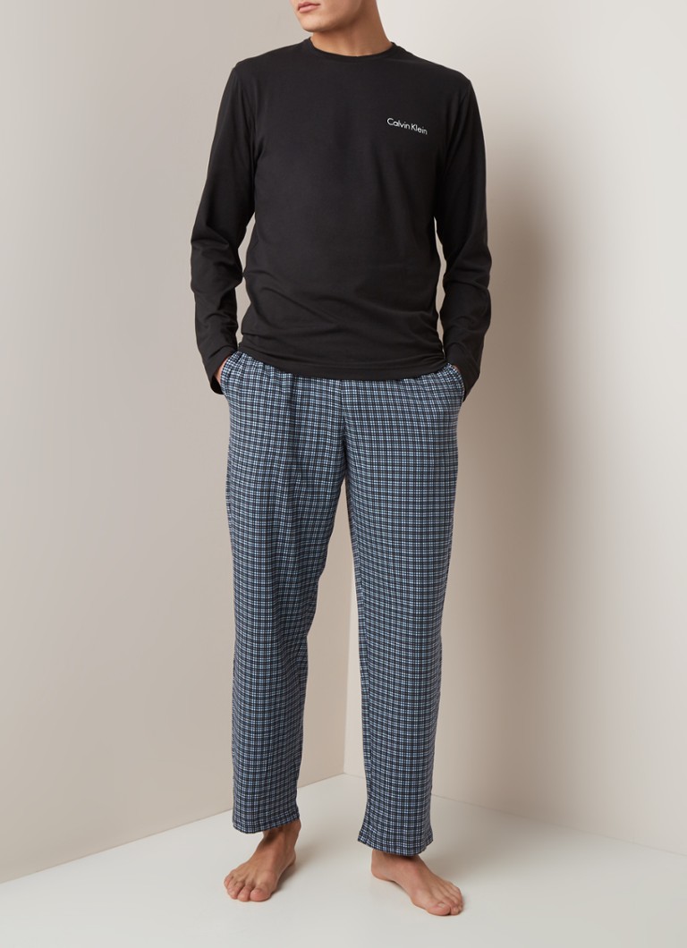overdracht Pelagisch financiën Calvin Klein Pyjamabroek met ruitdessin • Donkerblauw • de Bijenkorf