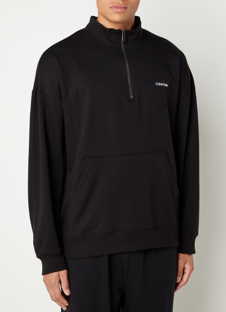 Calvin Klein Quarter Zip sweater met halve rits en logoborduring
