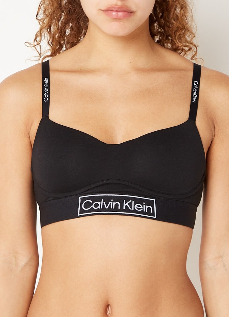 Gemeenten kloon Voorwaardelijk Calvin Klein Reimagined Heritage voorgevormde bralette met logoband • Zwart  • de Bijenkorf