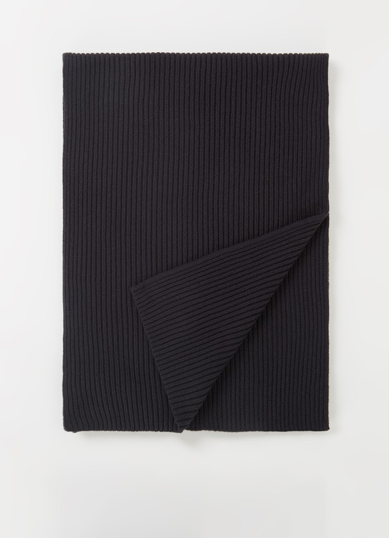 Panorama Fonetiek aanplakbiljet Calvin Klein Ribgebreide sjaal in kasjmierblend 180 x 30 cm • Zwart • de  Bijenkorf