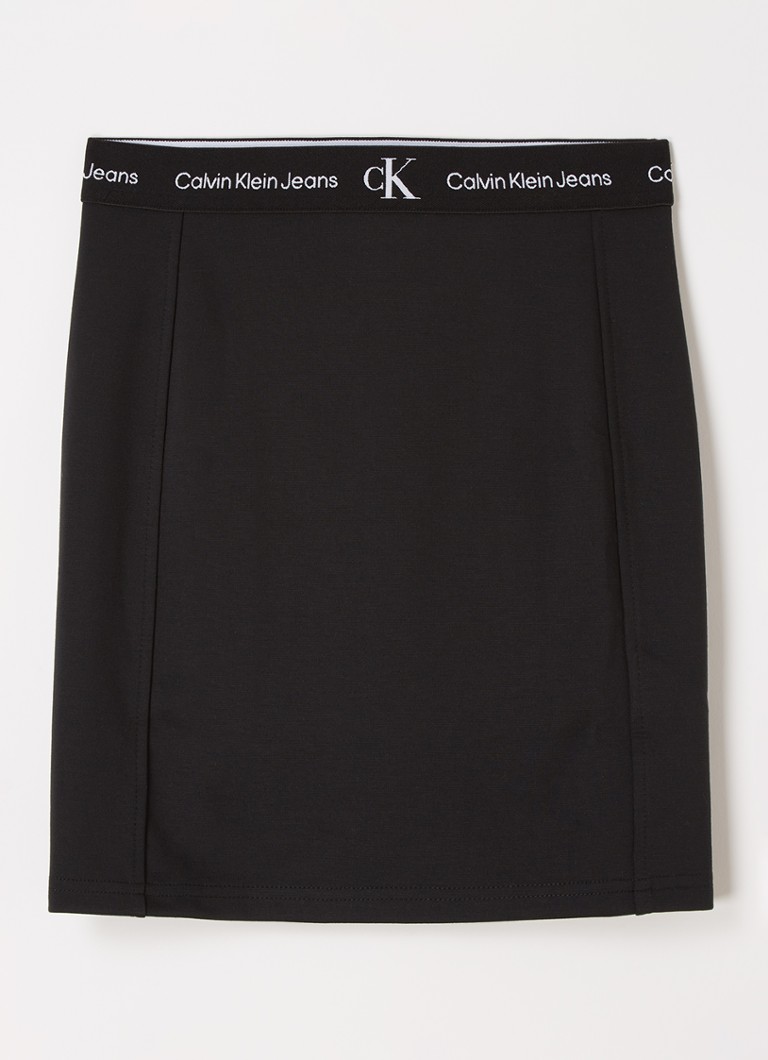 Calvin Klein - Rok met logotape en stretch  - Zwart